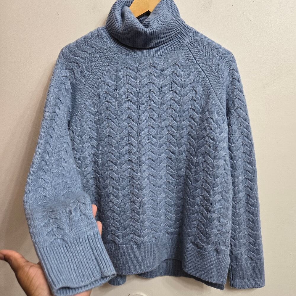 Michael Kors Womens Fisherman Preppy Oversized Cable Knit Turtleneck Sweater S - Picture 4 of 10
